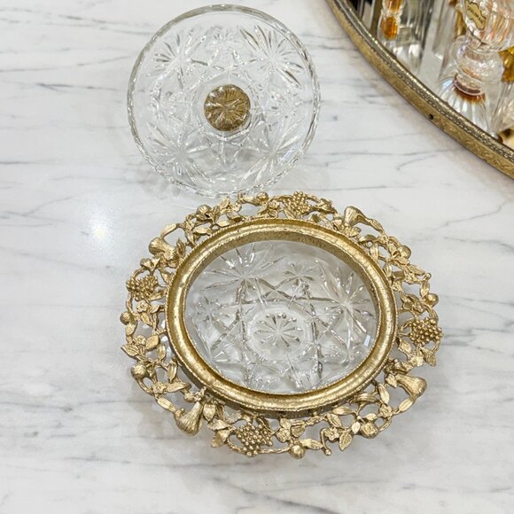 Vintage Hollywood Regency "Celest" Vanity Bowl with Lid - Picture 11 of 17